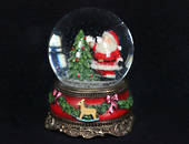 SnowGlobe Vintage Santa with Tree Medium