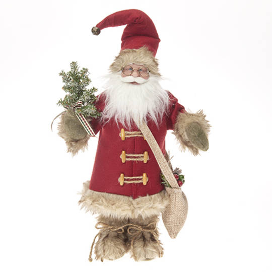 Santa English Red Coat & Tan Fur Trim
