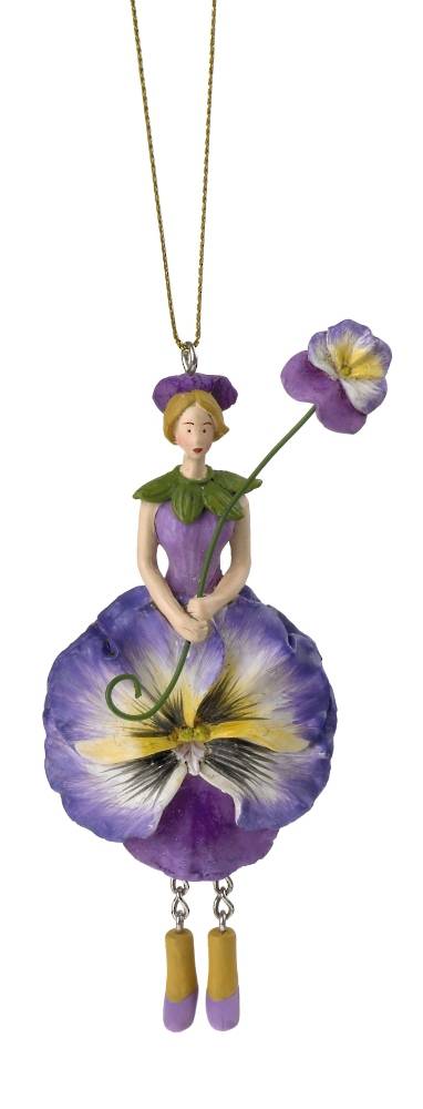 Hanging Flower Girl Pansy Blue/Lilac 12cm