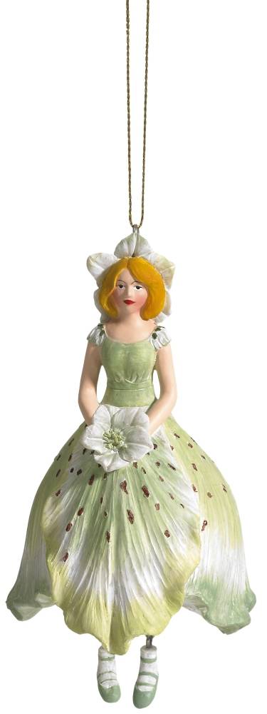 Hanging Flower Girl Christian Rose Lt Green 11cm