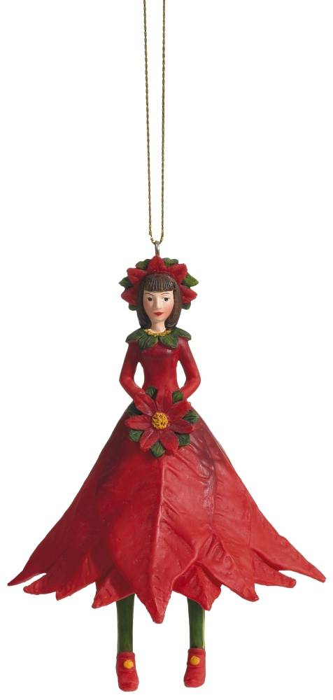 Hanging Flower Girl Poinsettia Bud Red 11cm SOLD OUT