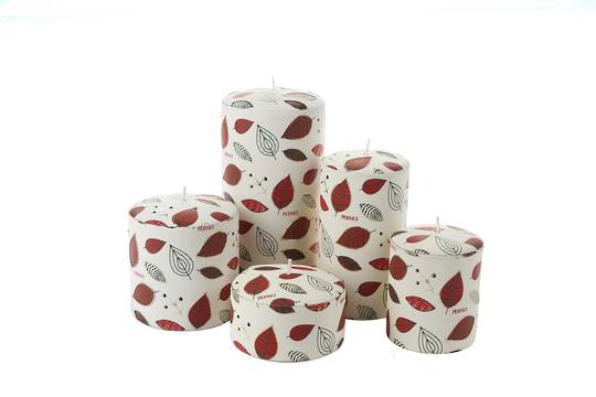 Leaf Trail Candle Red
