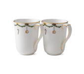 StarFluted Christmas Mugs, Pair