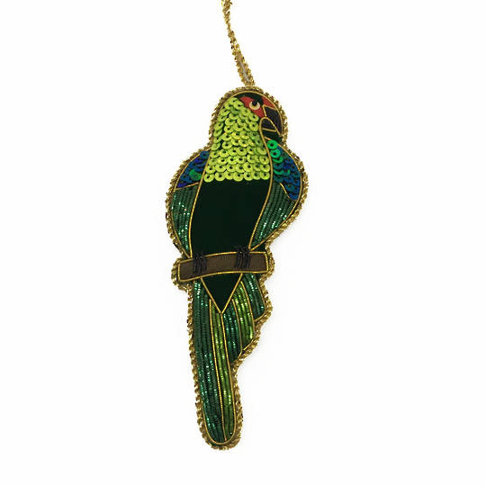 Hanging NZ Bird, Red Crowned Parakeet / Kakariki