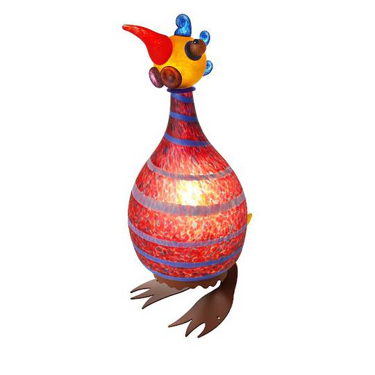 Artglass Turkey with Light. Red