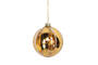 Glass Ball, Clear with Gold Leaf Stripes
