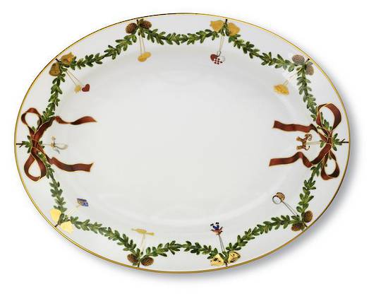 StarFluted Christmas Oval Platter
