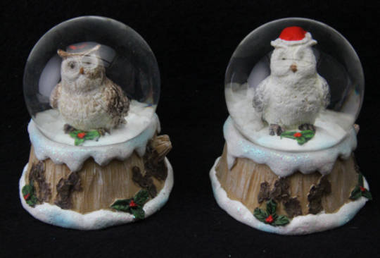 Mini SnowGlobe Snowy Owl 5cm