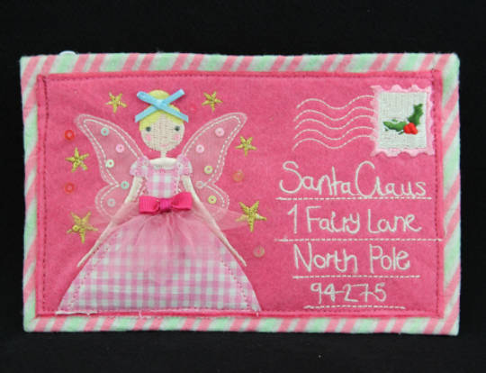 Pink Felt Fairy Purse 16x10cm