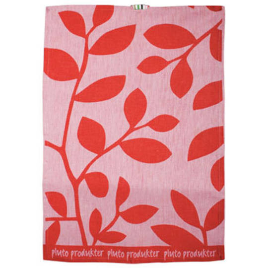 TeaTowel Red Leaf