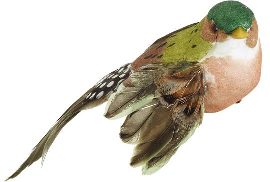 Green Finch Bird Clip 13cm