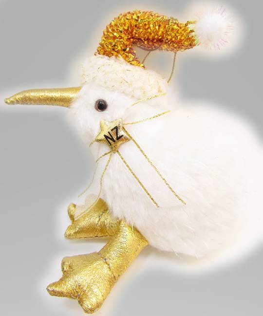 Iconic Hanging White and Gold Kiwi