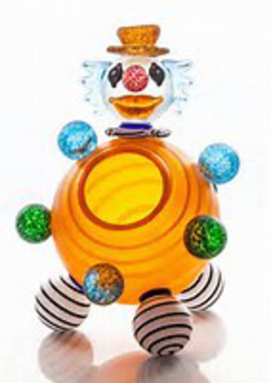 Artglass Clown Object. Orange
