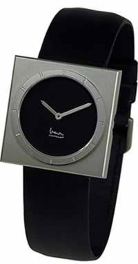 Pierre Junod Square Black Face Black Strap Watch