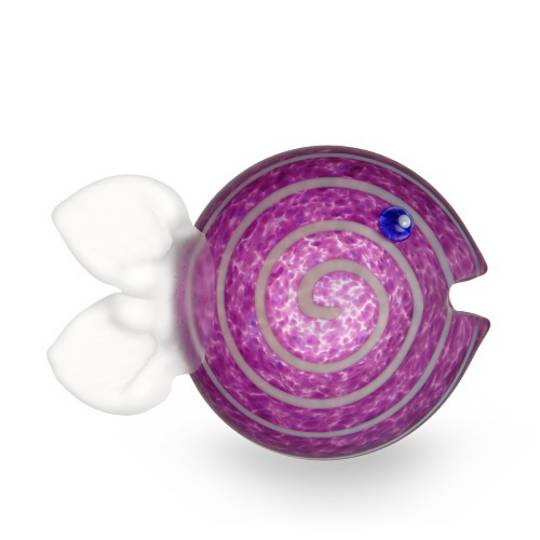Artglass Guppy. Fish Paperweight. Purple