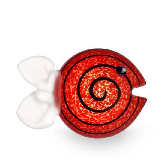 ArtGlass Guppy. Fish Paperweight. Red