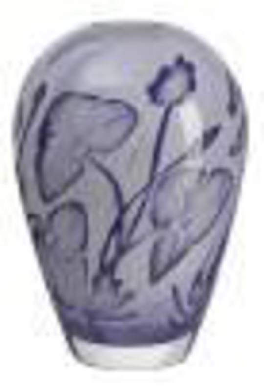 ArtGlass Floating Flowers Indigo Vase