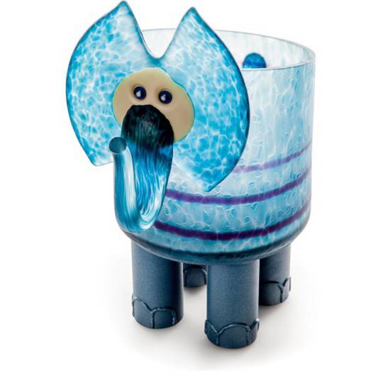 Artglass Ella Elephant Planter Blue