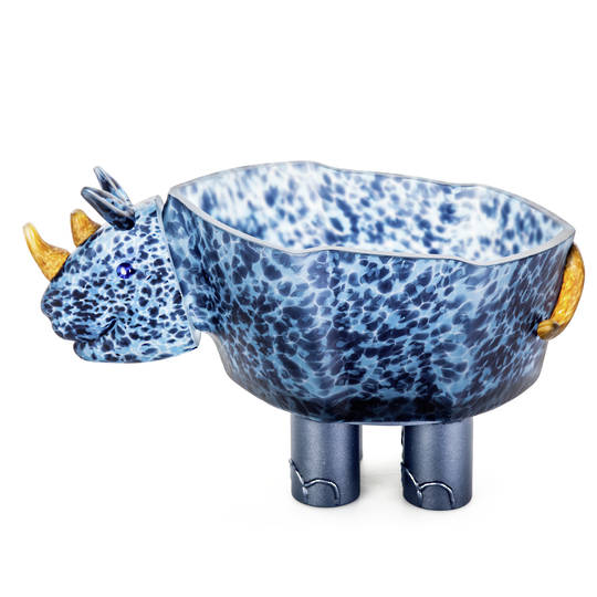GSB ArtGlass Blue Rhino Bowl 30cm