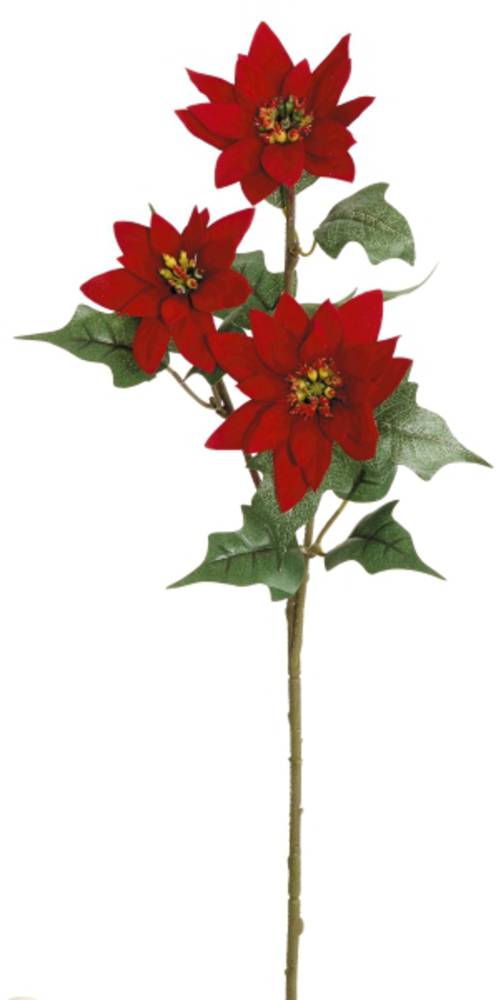 Velvet Poinsettia Spray 56cm