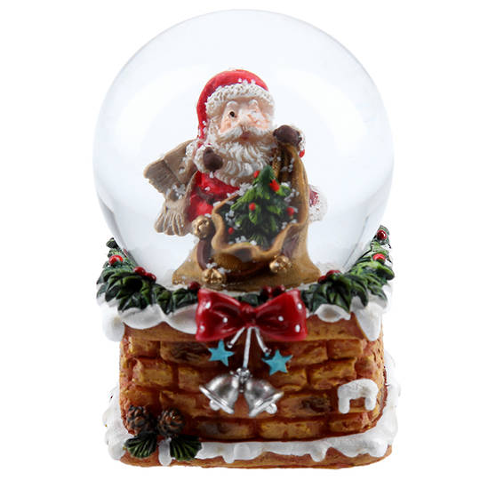 Mini Snow Globe, Santa in Chimney
