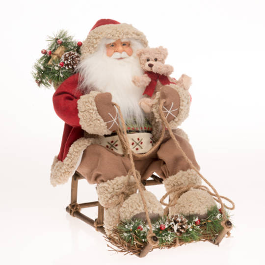 Santa on Sleigh, Red Coat