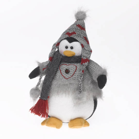 Plush Penguin with Grey Jumper