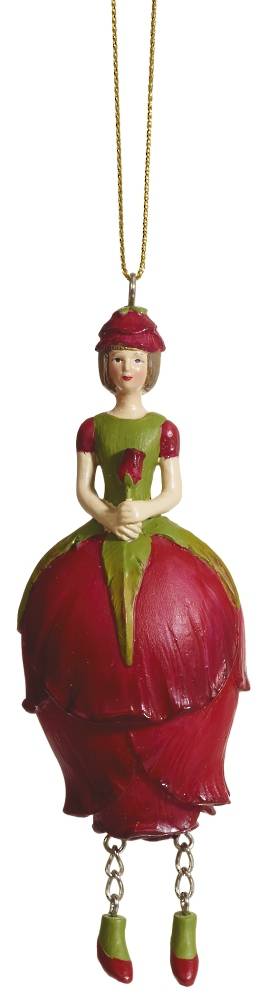Hanging Flower Girl Rosebud Red 12cm