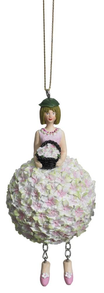 Hanging Flower Girl Hydrangea Rose/Green 11cm