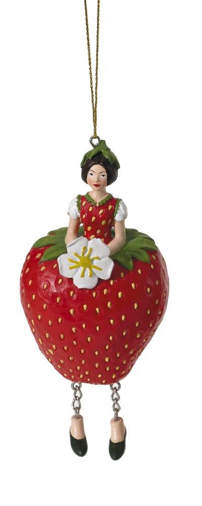 Hanging Flower Girl Strawberry Red 11cm