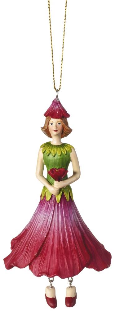Hanging Flower Girl Hibiscus Red 12cm