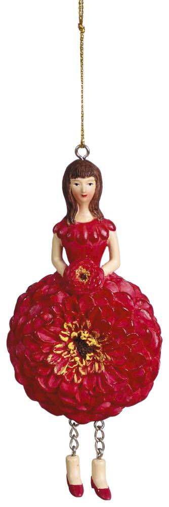 Hanging Flower Girl Zinnia Red 12cm