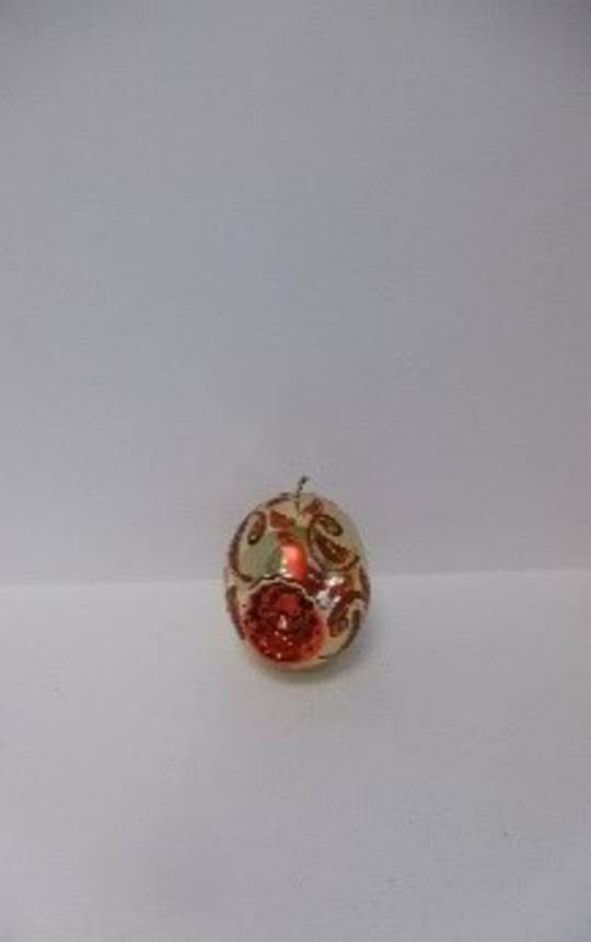 Reflector Candle 100mm Metallic Gold with a Red Florentine Pattern