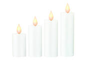 LED Flame Set Four Candle Window Sticker
