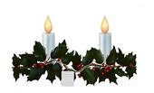 LED Flame Holly Garland Window Sticker Small