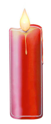 LED Flame Red Candle Window Sticker