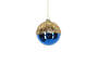 Hanging Glass Ball Blue with Gold Top
