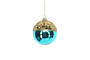 Hanging Glass Ball Turquiose with Gold Top