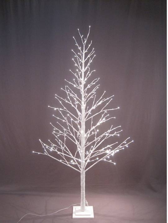 White Glittered Twig Tree 2.1mtr with LED Lights