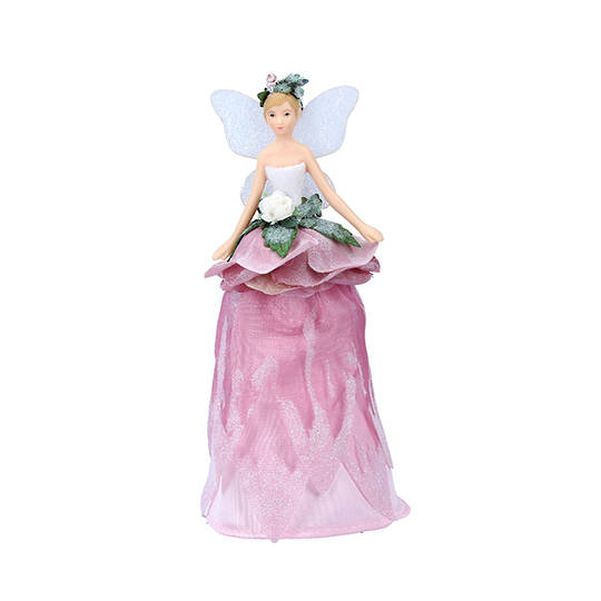 Mini Resin Fabric Flower Fairy Tree Topper 18cm