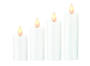 LED Flame Set Four Candle Window Sticker