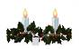 LED Flame Holly Garland Window Sticker Small