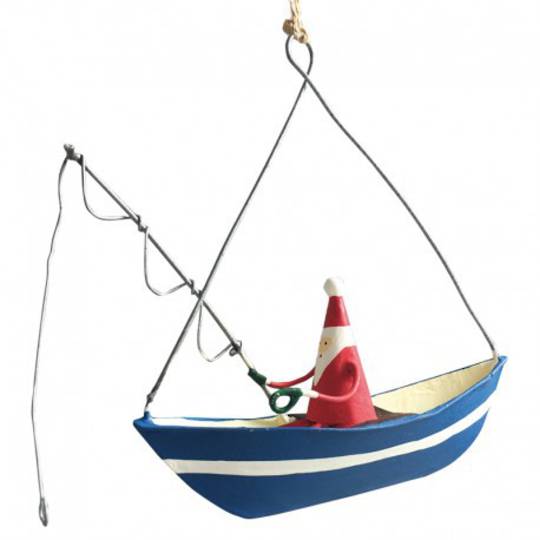 Tin Santa Fishing on Boat