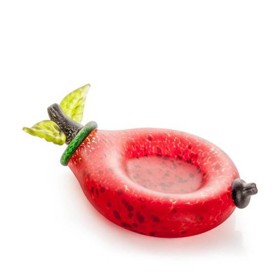 Artglass Apple Fruit Bowl. Red